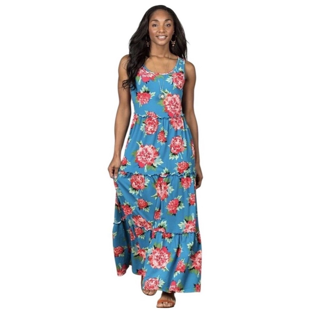 Matilda Jane No End Sleeveless Floral Tiered Maxi Dress size Medium